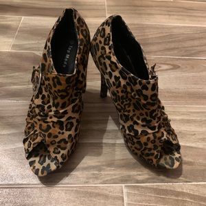 TOP MODA Sexy Brown Leopard-Print Platform Heels